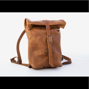 Wild & Free Supply Leather Mini Rolltop Backpack